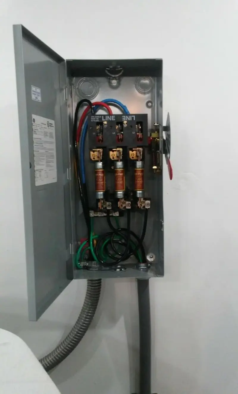 Three-phase disconnect switch installed for Electrical Wiring & Rewiring in Sturbridge
